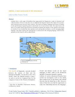 KRE&Ntilde;&Ograve;L: A NEW LANGUAGE IN THE HISPANIOLA? Lady Carolina