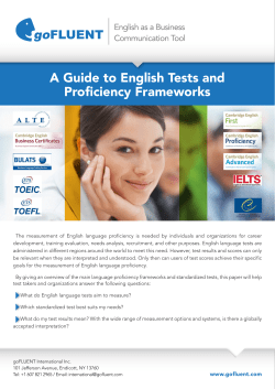 A Guide to English Tests and Proficiency Frameworks