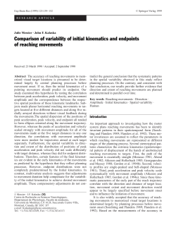 Comparison of variability of initial kinematics and
