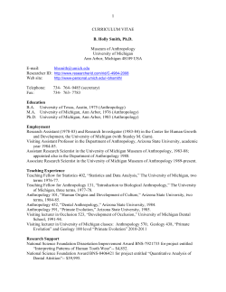 CURRICULUM VITAE B. Holly Smith, Ph.D. Museum of