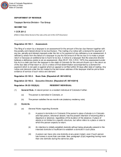 Code of Colorado Regulations - Colorado Secretary of State