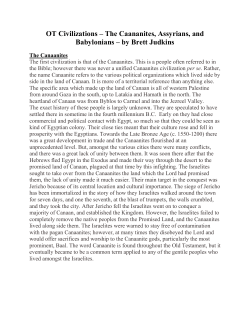 OT Civilizations &ndash; The Caananites, Assyrians, and Babylonians &ndash; by
