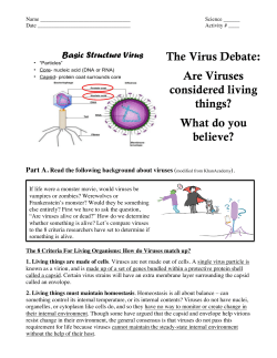 2016 Viruses - Living or NonLiving