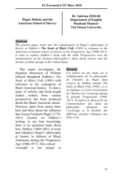 Hegel, Dubois and the American School of Slavery - univ