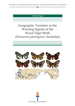 Geographic Variation in the Warning Signals of the Wood Tiger Moth