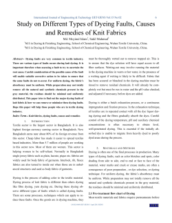 Study on Different Types of Dyeing Faults, Causes and