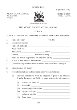 SCHEDULE 1 Regulation 15(6) THE ATOMIC ENERGY ACT No. 24