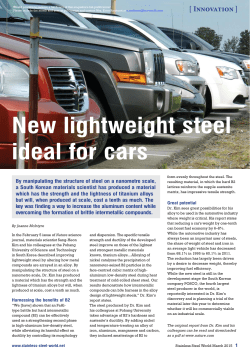 New lightweight steel ideal for cars