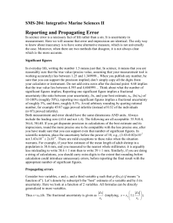 Reporting and Propagating Error