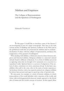 Nihilism and Emptiness - Nanzan Institute for Religion and Culture