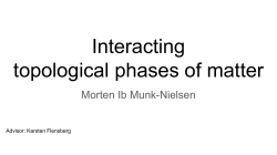 Interacting topological phases of matter