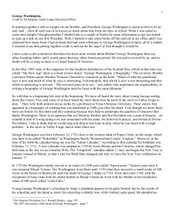 George Washington Talk - the Grand Lodge of Minnesota