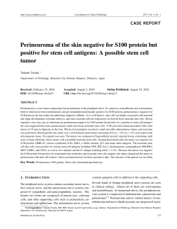 Perineuroma of the skin negative for S100 protein but positive for