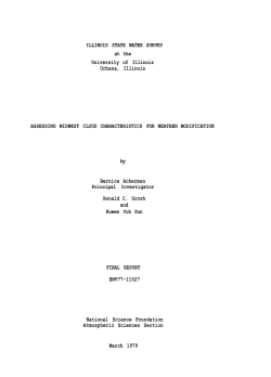 Assessing midwest cloud characteristics for weather modification.