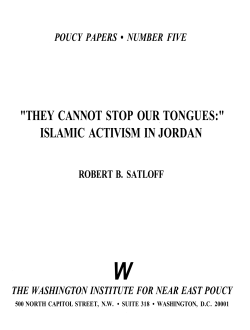 "they cannot stop our tongues:" islamic activism in jordan
