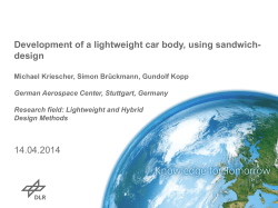 Development of a lightweight car body, using sandwich