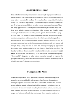NONFERROUS ALLOYS 1-Copper and Its Alloys