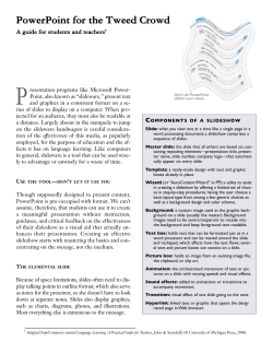 Intelligent Use of PowerPoint