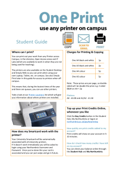 One Print Student Guide - Northumbria University