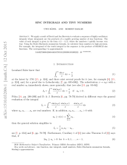 Sinc integrals and tiny numbers