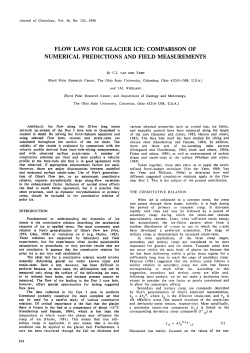 FLOW LAWS FOR GLACIER ICE: COMPARISON OF NUMERICAL