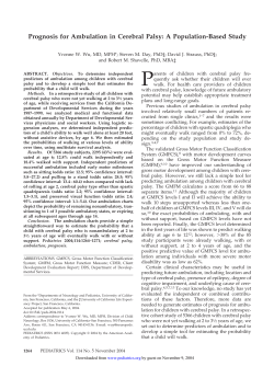 Prognosis for Ambulation in Cerebral Palsy