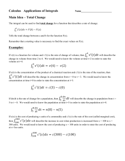 Calculus Applications of Integrals