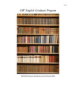 GW English Graduate Program - GW English Department