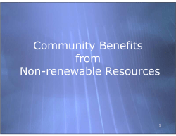 Community Benefits from Non-renewable Resources