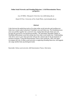1 Online Social Networks and Friending Behaviour: A Self