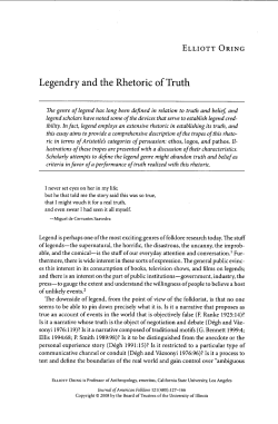Legendry and the Rhetoric of Truth