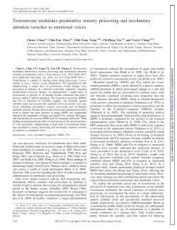 Testosterone modulates preattentive sensory