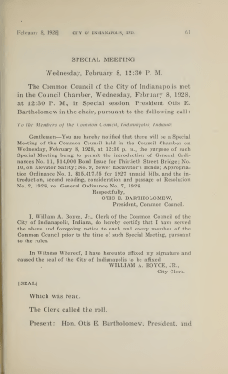 Journal of the Common Council of the city of Indianapolis, Indiana from
