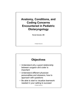 Anatomy, Conditions, and Coding Concerns Coding