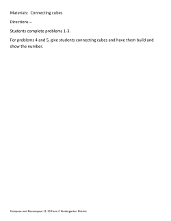 Materials: Connecting cubes Directions &ndash; Students