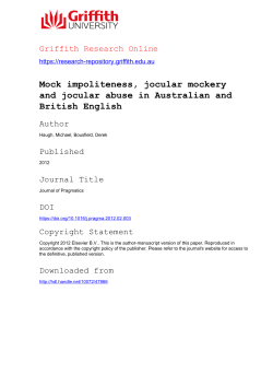 Jocular face-threatening amongst Australian and British speakers of