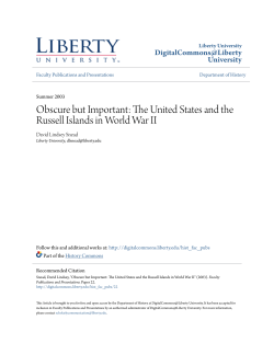 Obscure but Important: The United States and the Russell Islands in