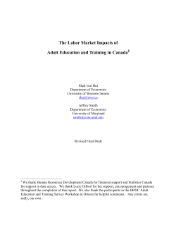 The Labor Market Impacts of Adult Education and Training in Canada&sect;