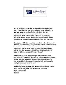 Full Wine Menu - Windows on Aruba