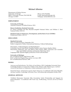Curriculum Vitae - Political Science