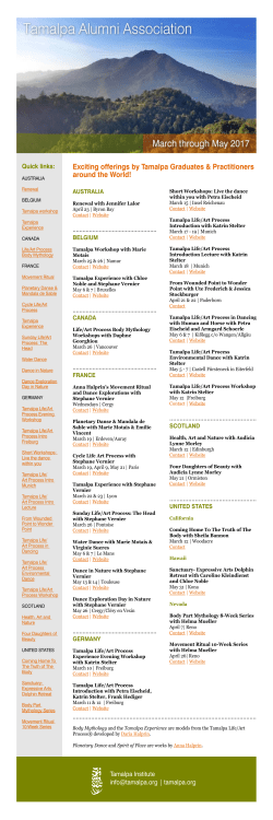 alumni events - Tamalpa Institute