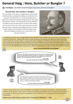 General Haig : Hero, Butcher or Bungler