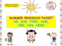 SUMMER PRONOUN PACKET HE, SHE, THEY, HIM, HER, HIS