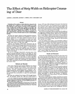 Effect of ing of Deer Strip Width on Helicopter Census-