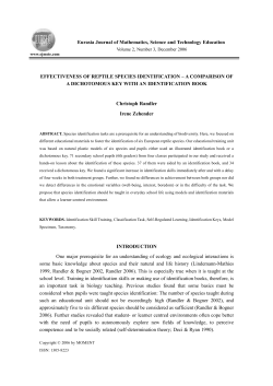 Effectiveness of Reptile Species Identification &ndash; A Comparison of a