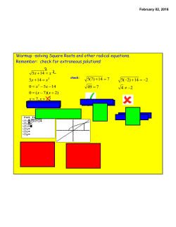 6.5 Solving Square Root and Other Radical Functions