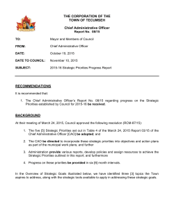THE CORPORATION OF THE TOWN OF TECUMSEH Chief