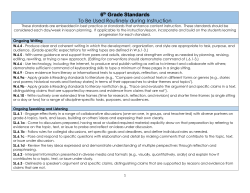 6th Grade ongoing Standards for scope and sequence