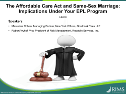 The Affordable Care Act and Same-Sex Marriage