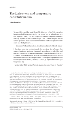 The Lochner era and comparative constitutionalism